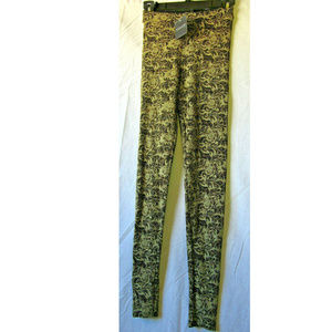 Top Shop Leggings Black/Gold Glitter Size 2